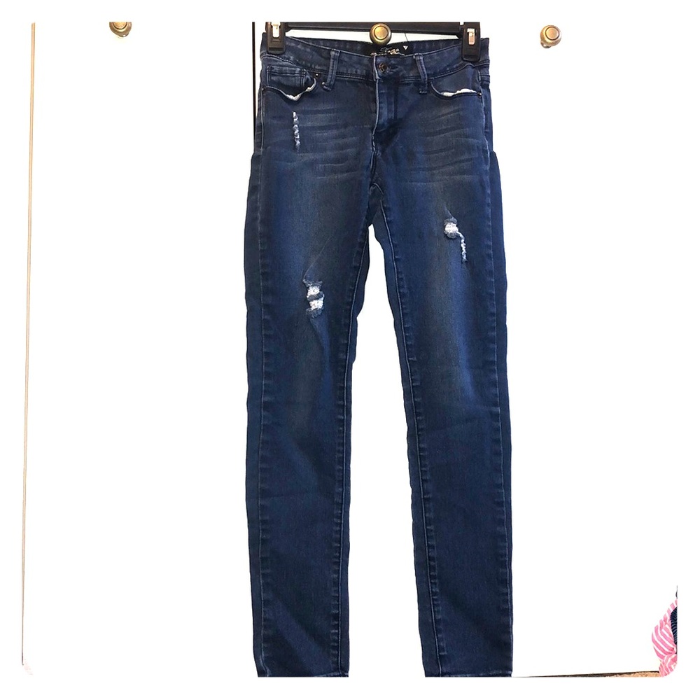 Stretchy Dark Blue Ripped Jeans